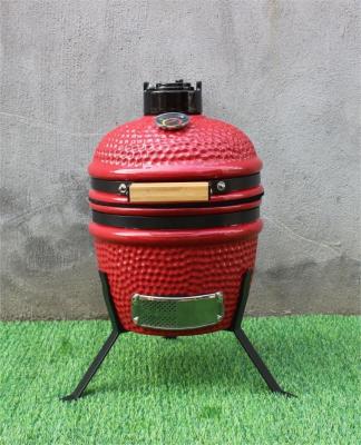 China Ceramic 13 Inch Kamado Grill Outdoor Red Color 33cm for sale