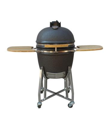 China 22 Inch Kamado Grill High Degree Fired Resistance Outdoor Charcoal Grill Grey color for sale