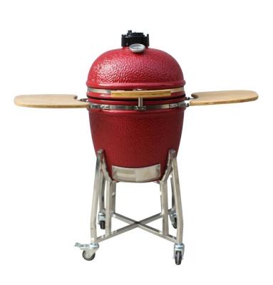 China 22 Inch Kamado Grill High Degree Fired Resistance Outdoor Charcoal Grill Red color Te koop