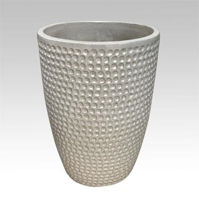 中国 High Fired Ceramic Outdoor Pot Pearl For Outside Round Set Of 4 Handpainted 販売のため