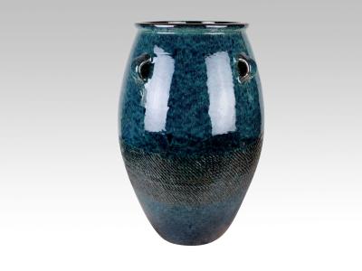 中国 High Fired Glazed Ceramic Outdoor Pot For Outside 24 Inch Jar With Handles 販売のため