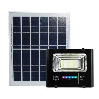 China Outdoor Led Solar Flood Lamp 25 40 60 100 Watts Sensor Remote For Corners Walls for sale