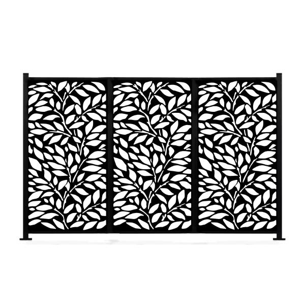 Quality Price On Louver 6' Laser-Cut Steel Fencing Panel Aluminum Privacy Fence for sale
