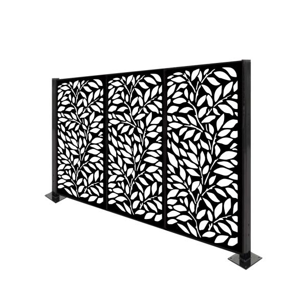 Quality Price On Louver 6' Laser-Cut Steel Fencing Panel Aluminum Privacy Fence for sale