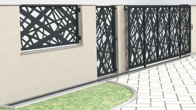 Cina OEM Residential Aluminum Fence Panels Fireproof Foldable Trellis Privacy Fence in vendita