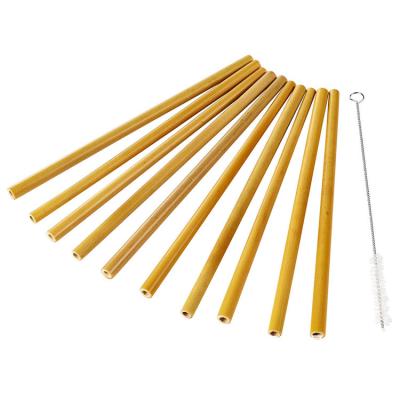 China Reusable Natural Bamboo 19cm Disposable Bamboo Straws For Coffee Cocktail for sale