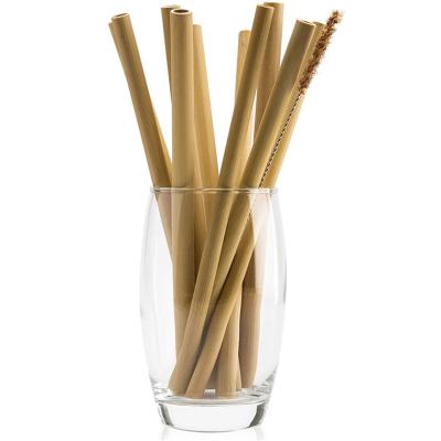 China 100% Natural Disposable Bamboo Straws Green Degradable For Drinks Laser Label Logo for sale
