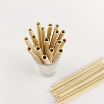 China Biodegradable Natural 20cm Juice Tea Bamboo Fiber Straws Tea Drinking Custom Logo for sale