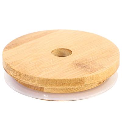 China Kitchen Storage Jars Round Square Bamboo Jar Lid With Silicon Ring Airtight for sale