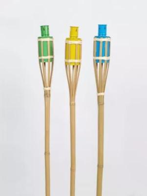 Chine torches en bambou de partie de Tiki Torch Hand Woven Bamboo de jardin de 115cm à vendre
