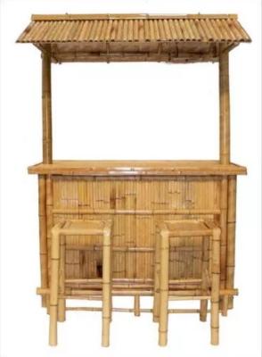 China Beach Entertainment Waterproof  Bamboo Tiki Bar 2 4 Bamboo Stool With Back Support for sale