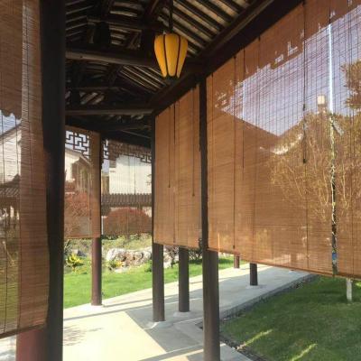 China Sun Proof Matchstick Curtains Bamboo Blinds Curtains Outdoors Roll Up Classic Style for sale
