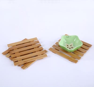 China Light Natural Bamboo Wooden Plant Saucer Comfortable Mat For Succulent Plant Pots for sale