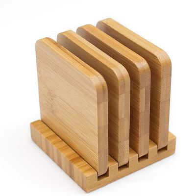 China Waterproof Carbonized Blank Bamboo Coasters Anti Scratch Table Mat For Glass Cup for sale