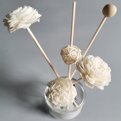 China Home Fragrance Preserved Reed Diffuse Dried Sola Flower Reed Diffuser with Cotton Wick for sale