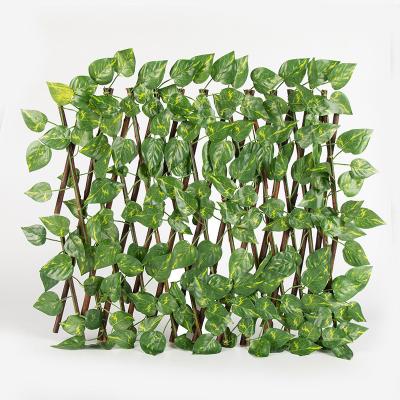 China Decorative Plastic Green Plant Mat Panel Artificial Leaves Fence For Outdoor for sale