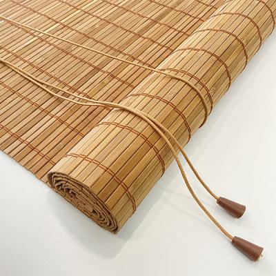 China 1.8m Nature Bamboo Roll Up Shade For Windows Colorful Roman Curtains Light Filtering for sale