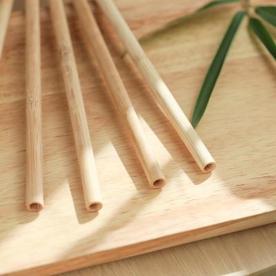 China 22.5cm Organic Biodegradable Disposable Bamboo Straws Beverage Bubble Boba Tea Drinking Straw for sale