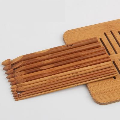 China Ergonomic Wooden Bamboo Crochet Hook Set 8 Pieces For Beginner for sale