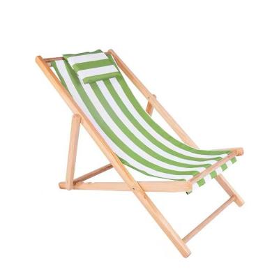 China Outdoor Garden Deck Bamboo Relaxing Chair Backrest Adjustable In 4 Positions Canvas Seating Area for sale