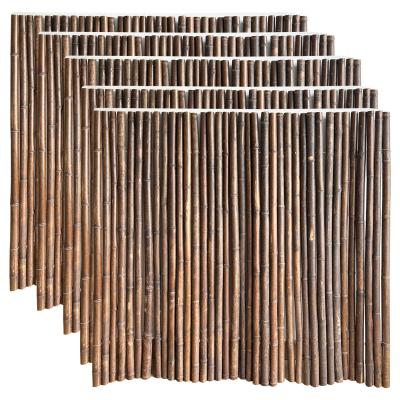China Natural 180cm 240cm Black Bamboo Fence For Garden Decoration Fencing Wall for sale