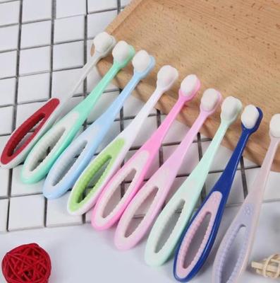 China Colored Lovely Eco Friendly Baby Toothbrush Plastic Children Kids Bamboo Toothbrush Private Label for sale