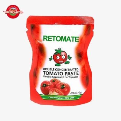 China Convenient Tomato Paste In Sachet Stand Up 50g Triple Concentrated for sale
