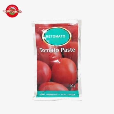 China 100g Flat Sachet Tomato Paste 30%-100% Purity Sweet And Sour Taste for sale