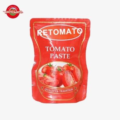 China Sweet And Sour Tomato Paste In Sachet Stand Up 140g 30%-100% Purity for sale