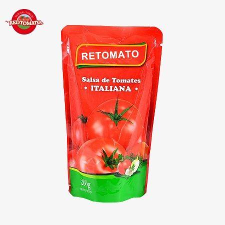 Quality FDA Certificate Triple Concentrated Tomato Paste 200g In Stand Up Sachet for sale