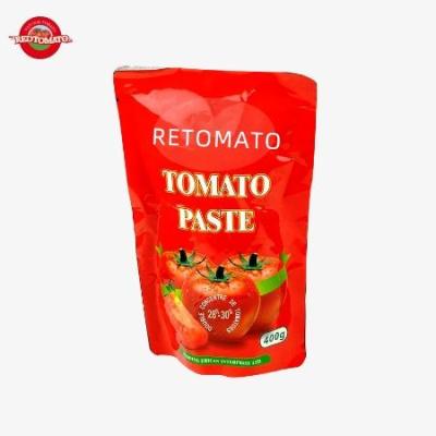 China Stand Up Sachet Tomato Paste 400g Convenient Flavorful 30%-100% Purity for sale