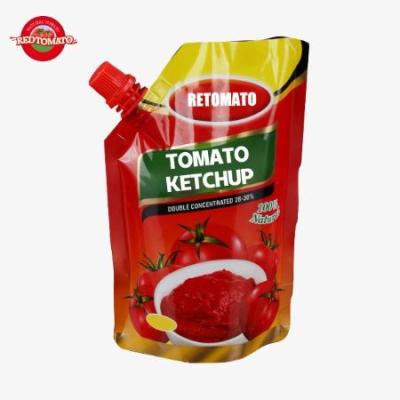 China Ketchup de sabor natural 500g, Certificado ISO Saco de ketchup para molho. à venda