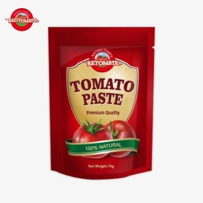 China Stand Up Sachet Tomato Paste , Storage Convenient 70g Tomato Paste for sale