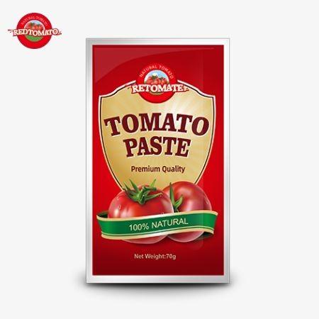 Quality Flat Sachet Tomato Paste 70g 30%-100% Purity Sweet And Sour Taste for sale