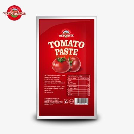 Quality Flat Sachet Tomato Paste 70g 30%-100% Purity Sweet And Sour Taste for sale