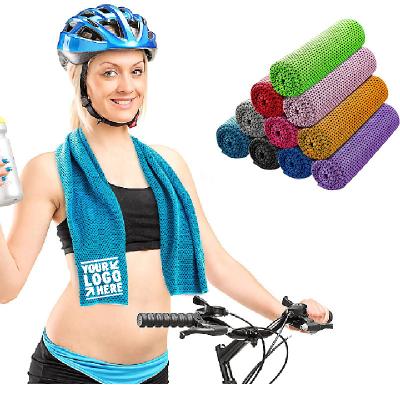 China Customized Brand Print Logo Soft Breathable Cooling Towel Gym Sport Ice Towel for sale