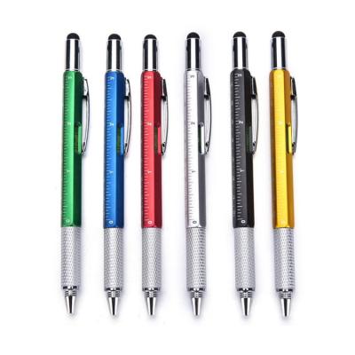 China 6 in 1 Tool Hand Writing Pens Multi Function With Print Logo for sale