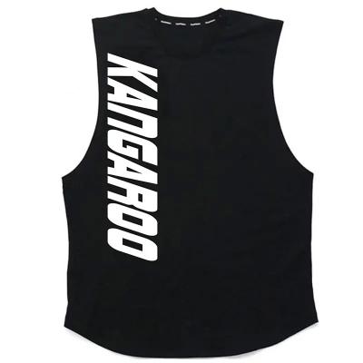 China 100% Cotton Tank Tops Running Gym Basketball Men Vests Custom Logo for sale