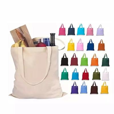 China Plain Canvas totebags Cotton Tote Bag Cotton Bags with Custom Printed logo Grocery Shopping Bag Reusable Tote Bags for sale