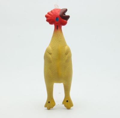 China Yellow Interactive Noise Making Rubber Chicken Dog Toy ODM Service for sale