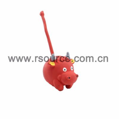 China Latex Squeaky Toy Red Cow for sale