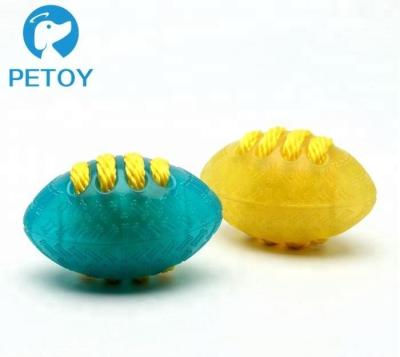 China Rugby Shape  Tough TPR Dog Toy Popular  8.5*12.5*7.5 Cm 136g Weight for sale