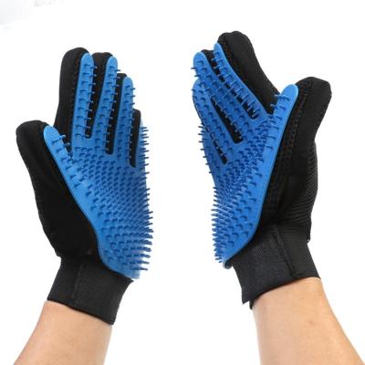 China Flexible Five Finger Pet Comb Glove Gentle Dog Brush Glove For Long Short Hair for sale
