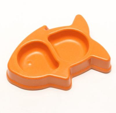 China High Strength Round Cat Food And Water Bowls Cute Fish Shape Lightweight for sale