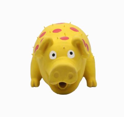 China Customized Pig Pattern Latex Pet Toys For Dog Squeeze Grunting Sound Play for sale
