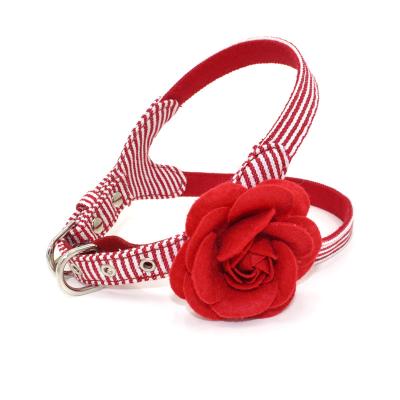 China Cute Flower Dog Collars And Leashes Perfect Fit Harness With Safety Hooks for sale