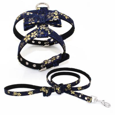 China Christmas style easy walk dog harness reversible for sale