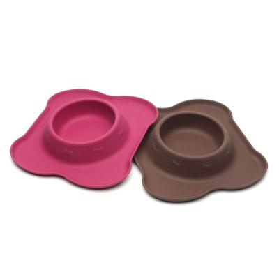 China Colorful Custom Dog Cat Pet Bowl Feeder Fashion Design Silicone With 200g Weight for sale