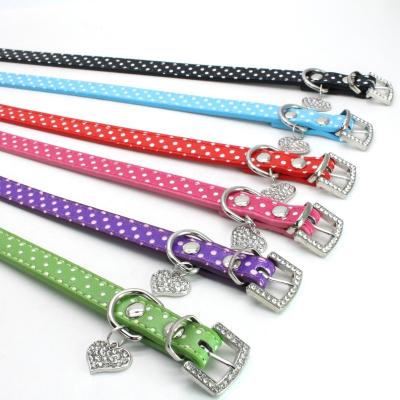 China Fashion Dog Collars And Leashes Leather PU Material Customized Color 22g - 48g Weight for sale