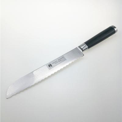 Chine Couteaux de cuisine du pain Vg10 d'acier de Damas avec la poignée en bois de Pakka de couleur noire à vendre